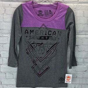 ⭐️NWT American fighter Nantucket 3/4 sleeve woman’s panel tee SZ Med